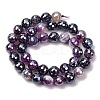 Electroplated Natural Agate Beads Strands G-B191-A07-10mm-10-4