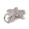 Brass Micro Pave Cubic Zirconia Charms X-ZIRC-F132-13P-3
