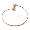 Ion Plating(IP) 304 Stainless Steel Cuff Blank Bangle Bases with Round Tray STAS-Z088-03B-RG-3