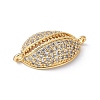 Brass Micro Pave Clear Cubic Zirconia Shell Shaped Links Connector Charms KK-K399-03B-G-2