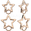4Pcs 2 Styles Zinc Alloy Spring Gate Rings FIND-GF0007-56KCG-1