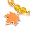 5Pcs 5 Styls Autumn Acrylic & Polymer Clay & Plastic Round Beaded Stretch Bracelet Sets BJEW-JB10972-4