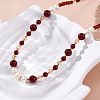 Natural Carnelian(Dyed & Heated) & Rhodochrosite & Freshwater Pearl & Glass Beaded Necklaces NJEW-U026-24G-1