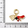 Brass Micro Pave Clear Cubic Zirconia European Dangle Charms KK-C138-02G-3
