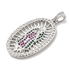Religion Theme Brass Micro Pave Cubic Zirconia Pendants ZIRC-I032-71P-4
