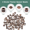 DICOSMETIC 200Pcs 4 Style Tibetan Style Alloy Beads FIND-DC0002-74-4
