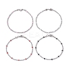 304 Stainless Steel Enamel Ball Chains Bracelets for Women BJEW-JB09866-1