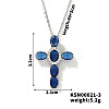 Brass Pave Cubic Zirconia Cross Pendant Necklaces LS-CU6638-2-1