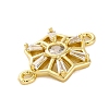 Brass Clear Cubic Zirconia Connector Charms/Links FIND-L019-07G-03-2