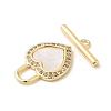 Brass Micro Pave Clear Cubic Zirconia Toggle Clasps KK-P234-69G-3