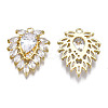 Brass Micro Pave Clear Cubic Zirconia Pendants ZIRC-S069-007G-2