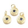 Brass Micro Pave Cubic Zirconia Pendants KK-P187-17B-G-1