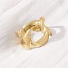 Oval 304 Stainless Steel Open Cuff Ring for Women RJEW-Z083-03G-03-3