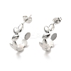 Non-Tarnish 304 Stainless Steel Leaf Wrap Stud Earring EJEW-P202-03P-1