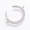 Brass Micro Pave Cubic Zirconia Links ZIRC-G109-56P-NR-1