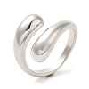 Brass Teardrop Open Cuff Ring for Women RJEW-M148-03P-3