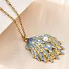Summer Beach 304 Stainless Steel Light Sky Blue Enamel Pendant Necklaces for Women NJEW-U043-01B-G-2