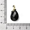 Natural Obsidian Faceted Teardrop Pendants KK-D021-03B-G-3