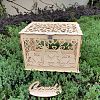 Rectangle Hollow Wood Wedding Card Box with Iron Lock HULI-PW0002-147E-1