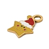 Christmas 304 Stainless Steel Enamel Charms STAS-I356-02G-03-2