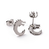 Non-Tarnish 304 Stainless Steel Tiny Dragon Stud Earrings for Men Women EJEW-G318-07P-2