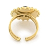 Ion Plating(IP) 304 Stainless Steel Synthetic Turquoise Cuff Rings G-Z056-08G-05-3