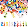40Pcs 10 Styles Resin Evil Eye & Cat Eye Pendants FIND-TA0004-25-1