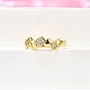 Brass Micro Pave Clear Cubic Zirconia Cuff Rings for Women RJEW-H247-28G-3