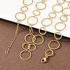 304 Stainless Steel 8MM and 12MM Ring Link Chain Necklaces NJEW-P343-02B-G-2