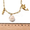 304 Stainless Steel Dolphin Sea Horse & Acrylic Pearl & Natural Shell Pendant Bib Necklaces for Women NJEW-G181-03G-3