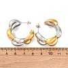 304 Stainless Steel Two Tone Stud Earrings LS-EJEW-A136-01B-GP-5