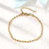 304 Stainless Steel Ball Chain Bracelets for Women X-BJEW-B140-04G-2
