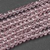 Faceted(32 Facets) Round Glass Beads Strands X-EGLA-J042-4mm-19-2