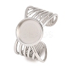 304 Stainless Steel Open Cuff Ring Components STAS-F366-06B-P-1