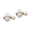 Resin and Brass Stud Earrings for Women FS-WG08F6B-02-2