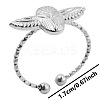 304 Stainless Steel Owl Cuff Ring for Unisex NN5727-1-1