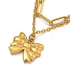 304 Stainless Steel Bowknot Pendant Necklaces LS-NJEW-L182-001G-06-6