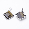 Natural Tiger Eye Pendants G-E420-08P-1
