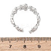 Brass Micro Pave Clear Cubic Zirconia Cuff Rings for Women RJEW-G345-01P-5