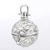 Round with Heart Brass Hollow Cage Pendants LS-KK-P026-08P-NR-1