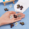 9Pcs 3 Colors Cross with Flower Silicone Focal Beads SIL-TA0001-96-5
