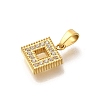 Ion Plating(IP) 304 Stainless Steel Micro Pave Cubic Zirconia Pendants STAS-H228-04G-03-2