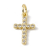 Brass Micro Pave Cubic Zirconia Charms LS-ZIRC-F132-01G-1