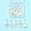 14Pcs 7 Styles ABS Plastic Imitation Pearl & Alloy Pendant Decorations HJEW-FS00042-01-6
