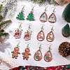 Christmas Printed Wood Dangle Earrings EJEW-JE06519-1
