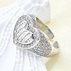 Brass Micro Pave Clear Cubic Zirconia Cuff Rings for Women RJEW-G347-01P-1