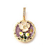 Brass Micro Pave Cubic Zirconia & Enamel Pendants KK-R222-09G-04-1