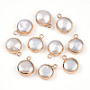 Electroplated Natural Keshi Pearl Flat Round Pendants LS-PEAR-S018-02C-01A-1