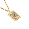 304 Stainless Steel Curb Chain Rectangle with Constellation Pendant Necklaces PW-WG0F5D0-02-1