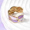304 Stainless Steel Enamel Open Cuff Rings RJEW-L335-02A-G-4
